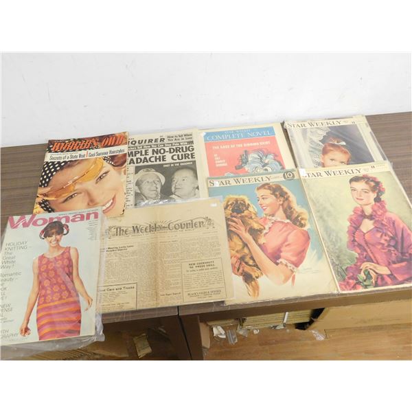 Lot of Assorted Vintage Magazines, Star Weekly, Womens Magazines
