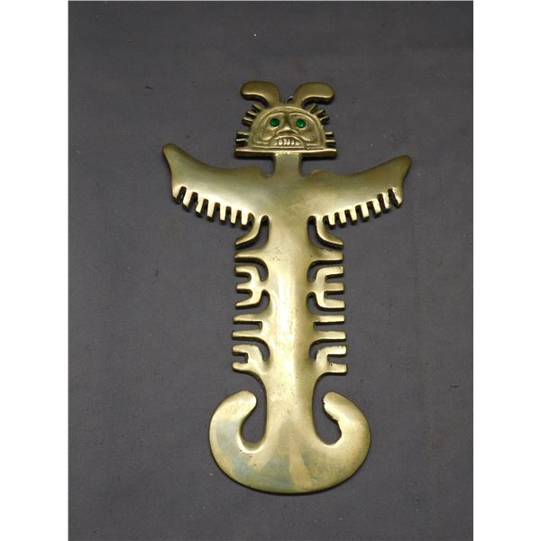 Brass Inca Tumi Ceremonial Knife Deity Decor