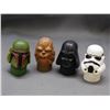 Image 1 : 1980 Star Wars Empire Strikes Back Lot of 4 Candy Head Topper Boba Fett Vader