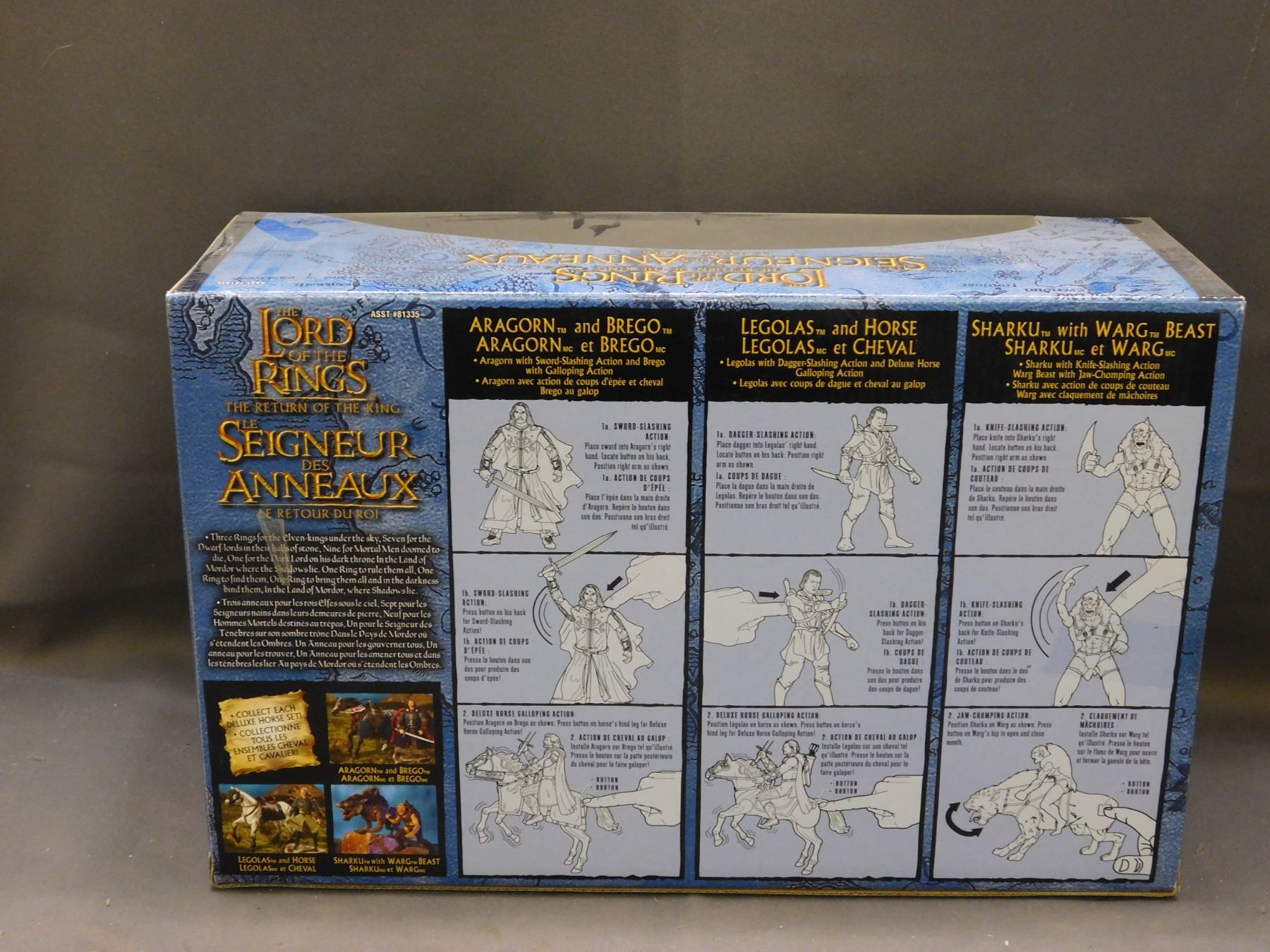Legolas Box Legolas with Horse Deluxe Horse Rider Set LORD OF THE RINGS ERROR WRONG BOX