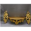 Image 1 : Vintage MCM Dart Syroco Gold Tone Ornate Wall Shelf & Sconces 1969