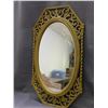 Image 1 : Vintage MCM 1965 Wall Hanging Oval Mirror Ornate Frame
