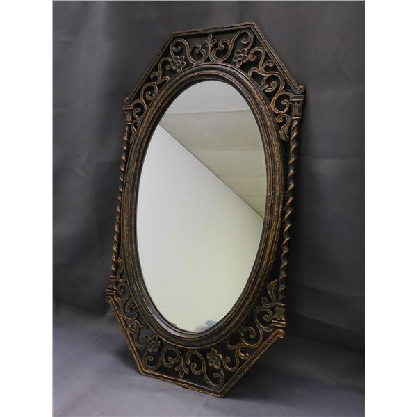 Vintage MCM Ornate Oval Wall Mirror 1965 Dart Syroco
