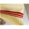 Image 2 : Red River Collection Wool Blanket White Beige Blanket with Red Stripes