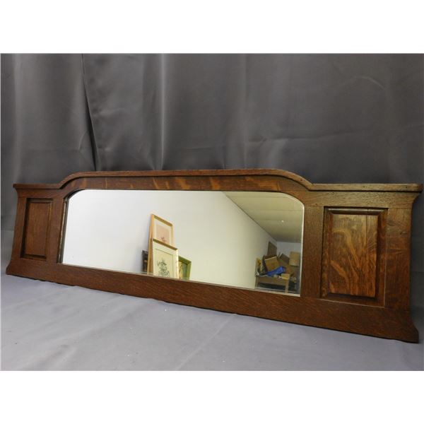 Vintage Antique Mirrored Wooden Hutch Cabinet Crown Topper