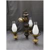 Image 1 : Hanging Ceiling Chandelier with 3 Frosted White Sconce Lights