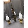Image 2 : Hanging Ceiling Chandelier with 3 Frosted White Sconce Lights