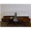 Image 9 : Pair of Vintage Wooden End Tables with Stone Marble Top Kimball Victorian Reproductions