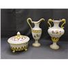 Image 1 : Lot of 3 Made in Italy Ceramic Vase, Pitcher and Server with Lid Yellow Floral, Ducks