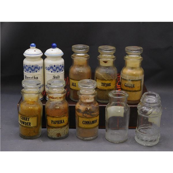 Lot of Vintage Spice Bottles
