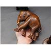 Image 11 : Lot of 6 Vintage Wooden Hand Carved Elephant Figurines Sculptures