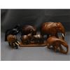 Image 1 : Lot of 6 Vintage Wooden Hand Carved Elephant Figurines Sculptures