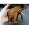 Image 4 : Lot of 6 Vintage Wooden Hand Carved Elephant Figurines Sculptures