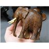 Image 5 : Lot of 6 Vintage Wooden Hand Carved Elephant Figurines Sculptures