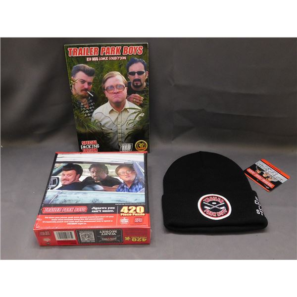Lot of 3 Trailer Park Boys Comic Collection, Touque Beanie and 420pcs Jigsaw