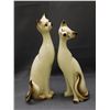 Image 1 : Pair of Siamese Cats Ceramic Figurines 14"