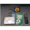 Image 1 : END OF THE RUN Remote, Ronald McDonald House Clock, Folklarama, Patch, Calculator, Aircraft Book