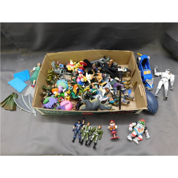 Box of 80s 90s Toys Assorted TMNT, Mario, GI Joe, Etc