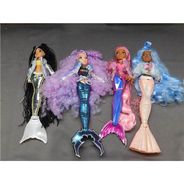 Lot of 4 Mermaze, Mermaidz Dolls