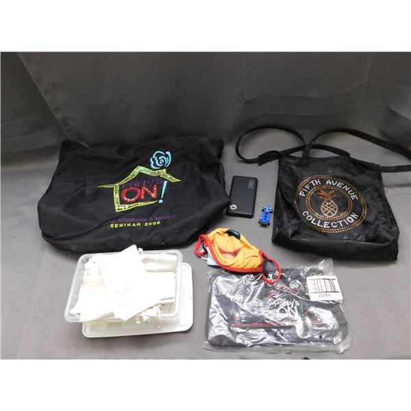 Junk Lot Tote Bags, Jewelry Bags, Masks, Rhinestone Bag, Portable Battery