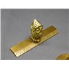Image 4 : Pair of Vintage Brass Owl Desk Set 6" Ruler, Pull Out Magnifying Glass