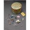 Image 1 : Lot of Vintage Jewelry, Cufflinks, 4-Picture Locket, Asian Box