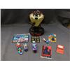 Image 1 : Lot of Assorted Toys Tazmanian Devil Six Flags, Coca Cola, Looney Tunes, Mickey Mouse, Star Wars