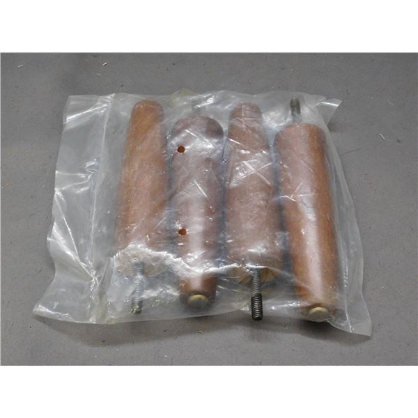 4pc Vintage MCM Wooden Screw In Chair Table Legs 6" Long NOS