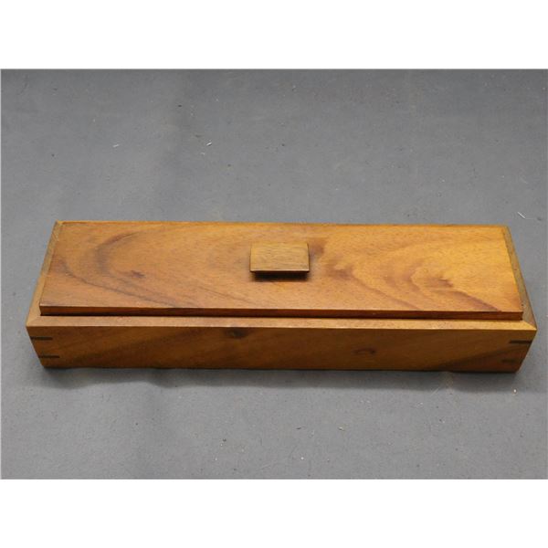 Vintage Wooden Covered 3-Slot Trinket Box