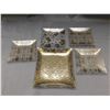 Image 1 : Lot of 5 Glass Gold Detail Square Plates