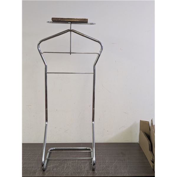 Chrome and Wood Gentleman's Stand Valet Circa 50's 60's