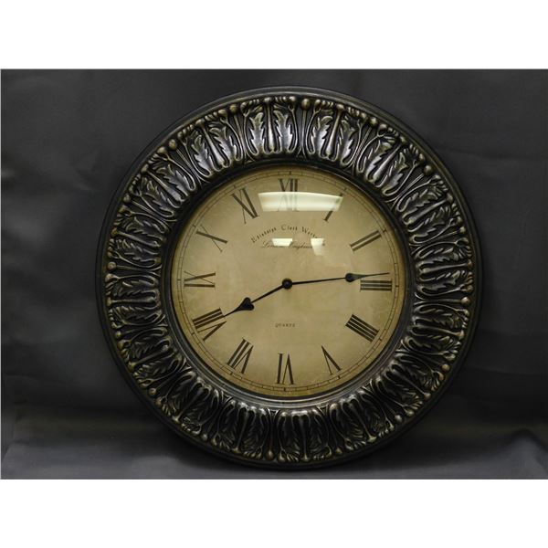 Vintage Style Modern Roman Numeral Wall Clock Battery Edinburgh Clock Works Co 20"