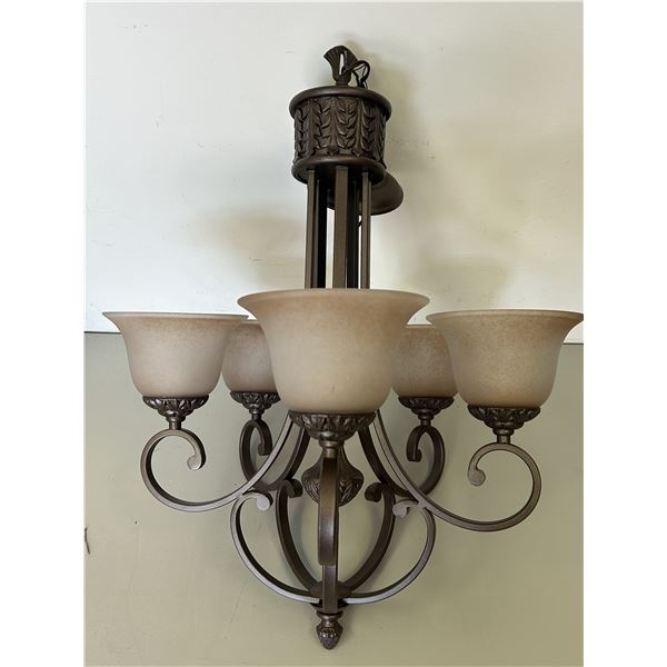 Ceiling Fixture Frosted Glass Chandelier 5 Lights modern