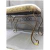 Image 3 : Upholstered Foot Stool with Metal Wire Legs