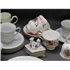 Image 4 : Lot of Fine Bone China Porcelain Tea Cups, Saucers, Bells, Plates, Pot, Trinket Box