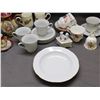 Image 6 : Lot of Fine Bone China Porcelain Tea Cups, Saucers, Bells, Plates, Pot, Trinket Box