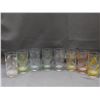 Image 1 : Set of 8 Vintage Retro Highball Glasses Frosted Leaf Pattern