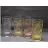 Image 2 : Set of 8 Vintage Retro Highball Glasses Frosted Leaf Pattern