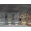Image 3 : Set of 8 Vintage Retro Highball Glasses Frosted Leaf Pattern