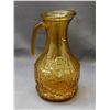 Image 3 : MCM Amber Glass Italian BRF Bormioli? Pinched Geometric Pitcher