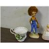 Image 4 : Lot of 5 Foley Cup & Saucer, Royal Albert Tea Cup, Salt and Pepper Porcelain Figurines and Figurine