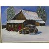 Image 3 : Lot of 3 Original Artist Signed Dawson Framed Paintings Landscape, Cabins, Cars
