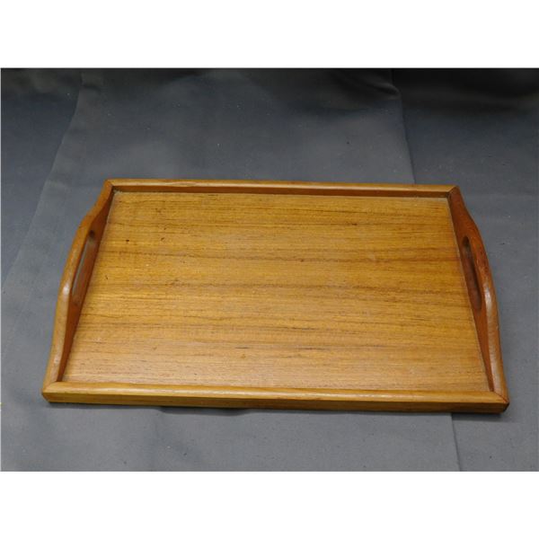 Vintage MCM 15" x 10" Teak Made in Thailand Wooden Tray with Handles