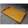 Image 2 : Vintage MCM 15" x 10" Teak Made in Thailand Wooden Tray with Handles