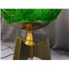Image 4 : Vintage MCM Spaghetti Ribbon Table Lamp Green *work* 16" tall