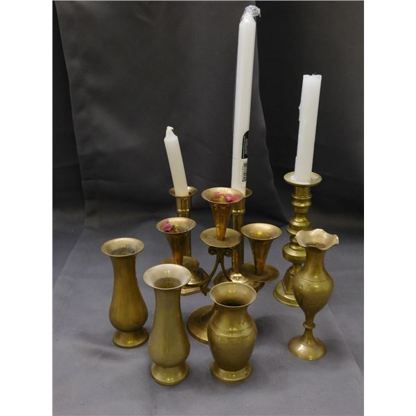 Brass Candle Holders / Bud Vases