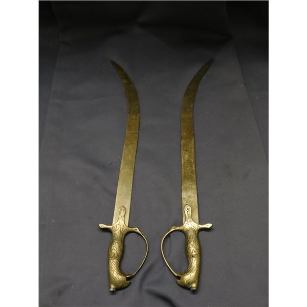 Pair of Brass Sabres 19"
