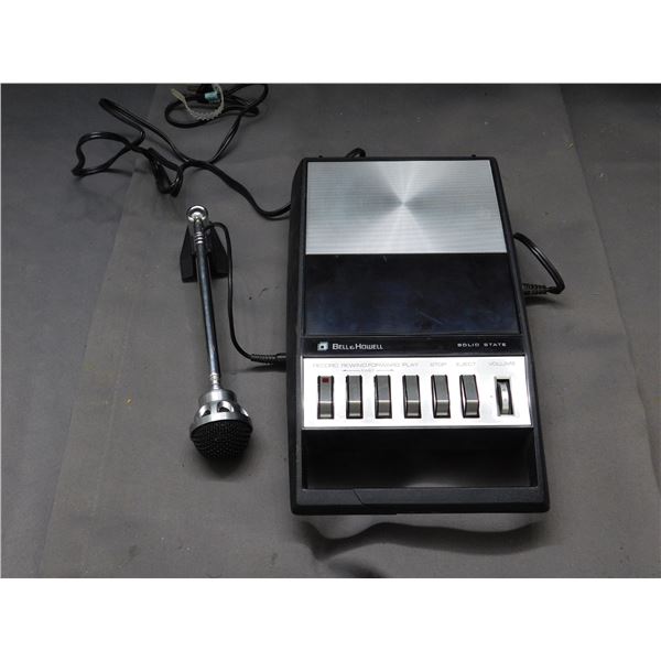Bell & Howell Solid State Cassette Tape Recorder with Microphone Model 2394A