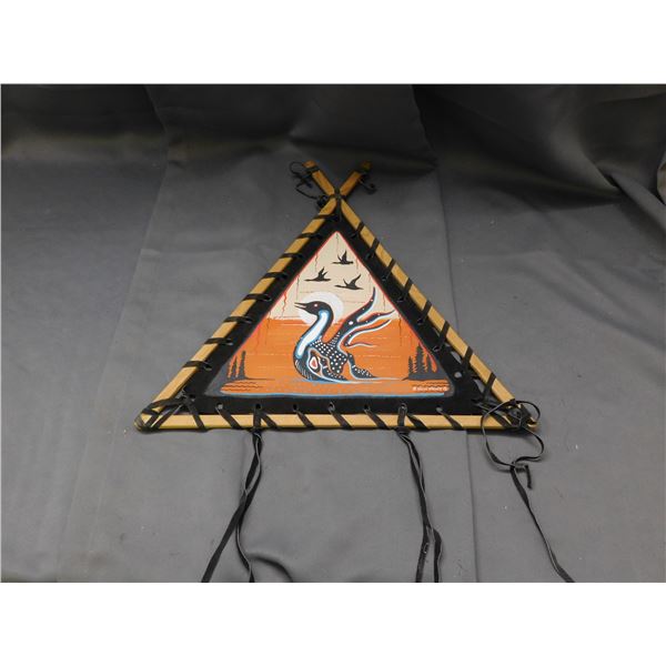 Hand Painted Artist Signed William Mcauly Painted Leather Animal Hide Tipi