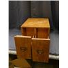 Image 1 : Vintage Wooden Card Filing Cabinet 2 Drawers 13" x 16" x 10"